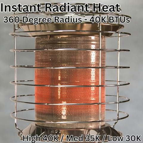 Dura Heat TT-360 on a construction site providing reliable outdoor heating without electricity.