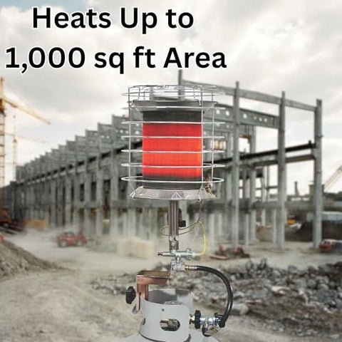 Dura Heat TT-360 portable propane heater delivering quiet infrared warmth for patios and worksites.