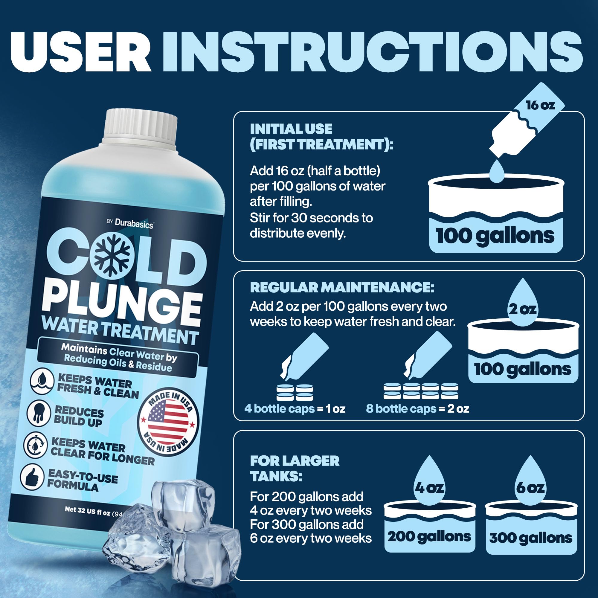 Durabasics 3in1 bottle being poured into a tank demonstrates easy start-up