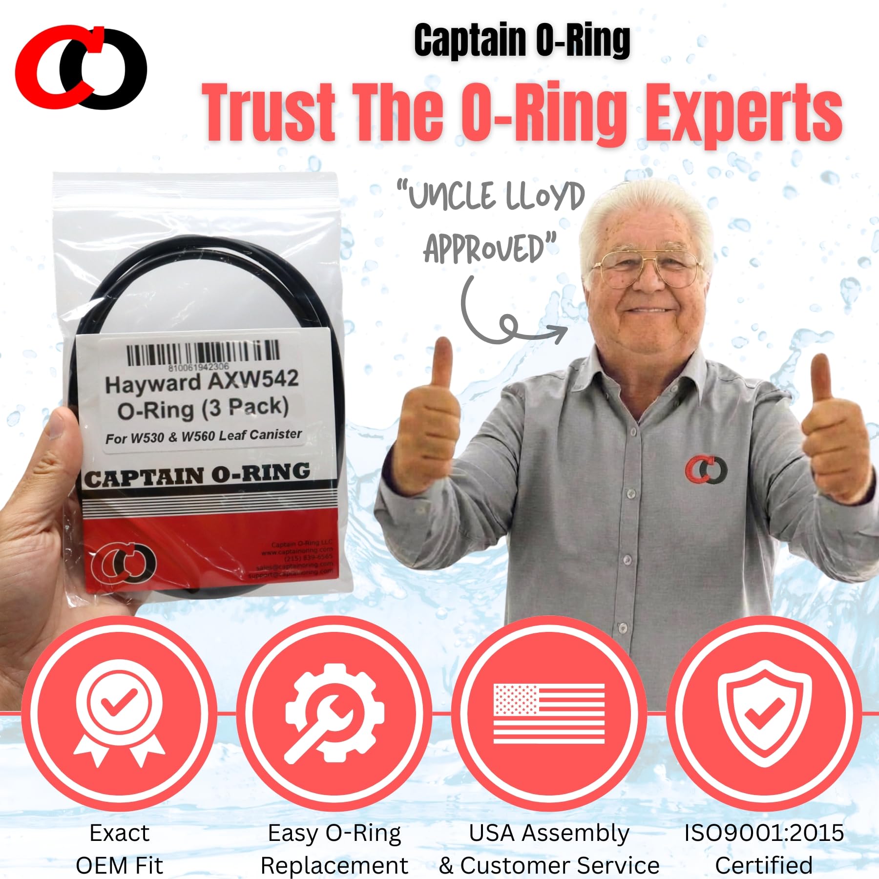 Durable gasket material shown for AXW542 o-ring used in pool filtration