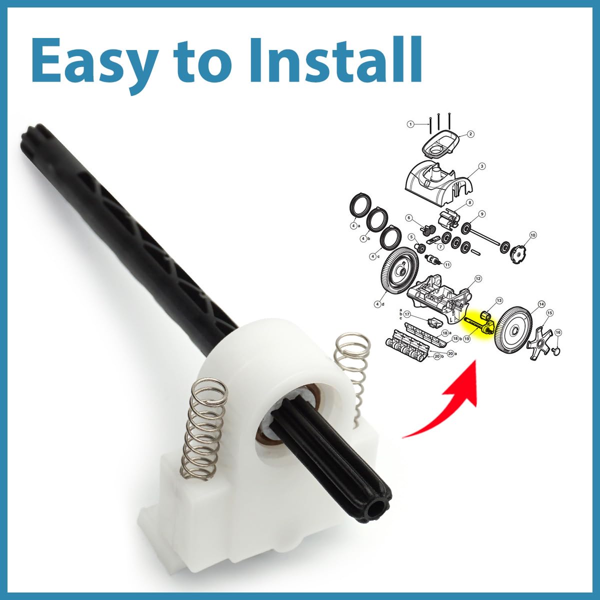 Durable materials extend life of steering bracket under pool use