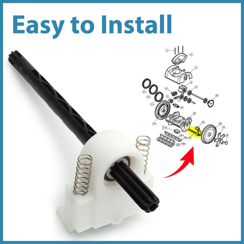 Durable materials extend life of steering bracket under pool use