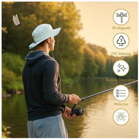 Durable PVC dragonfly clip stake indicates weather resistance for year-round use.