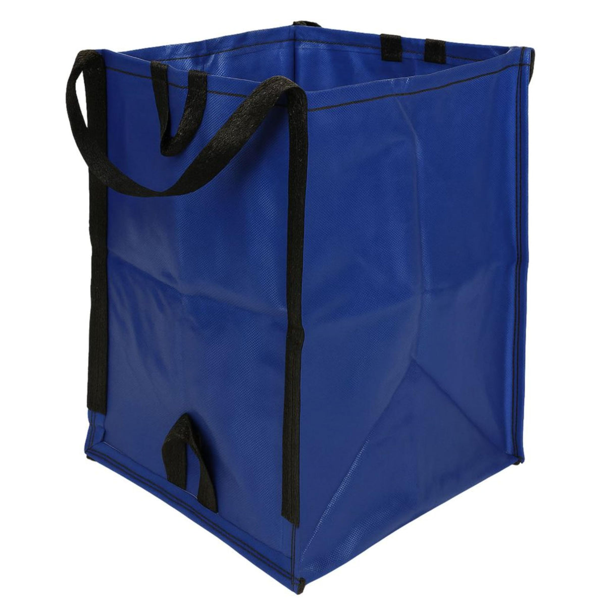 DURASACK heavy-duty bag self-standing for easy yard cleanup and hands-free use.