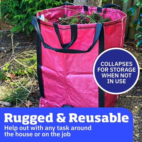 DURASACK water-resistant polypropylene protects damp debris.