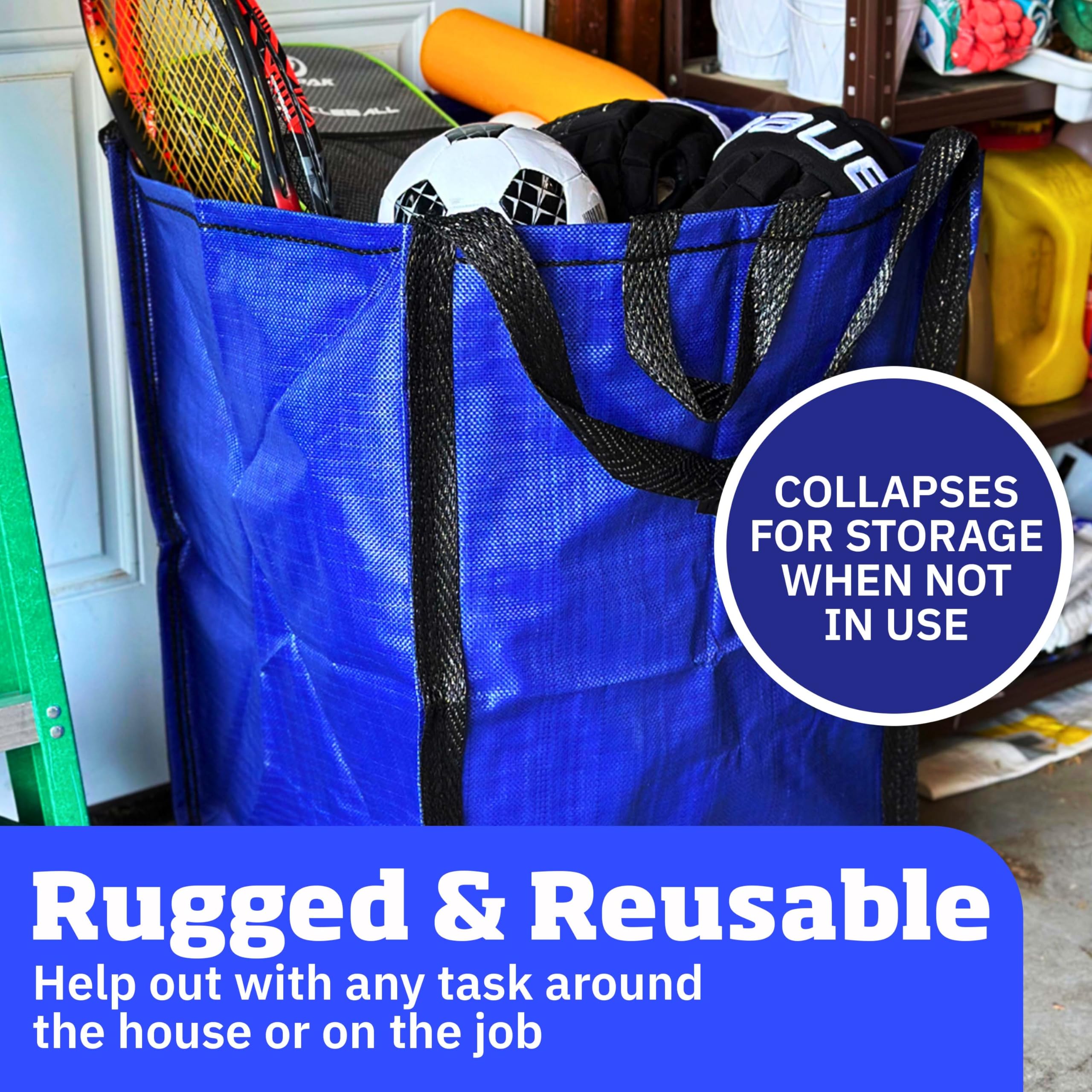 DURASACK water-resistant bag in wet yard conditions for cleaner handling.