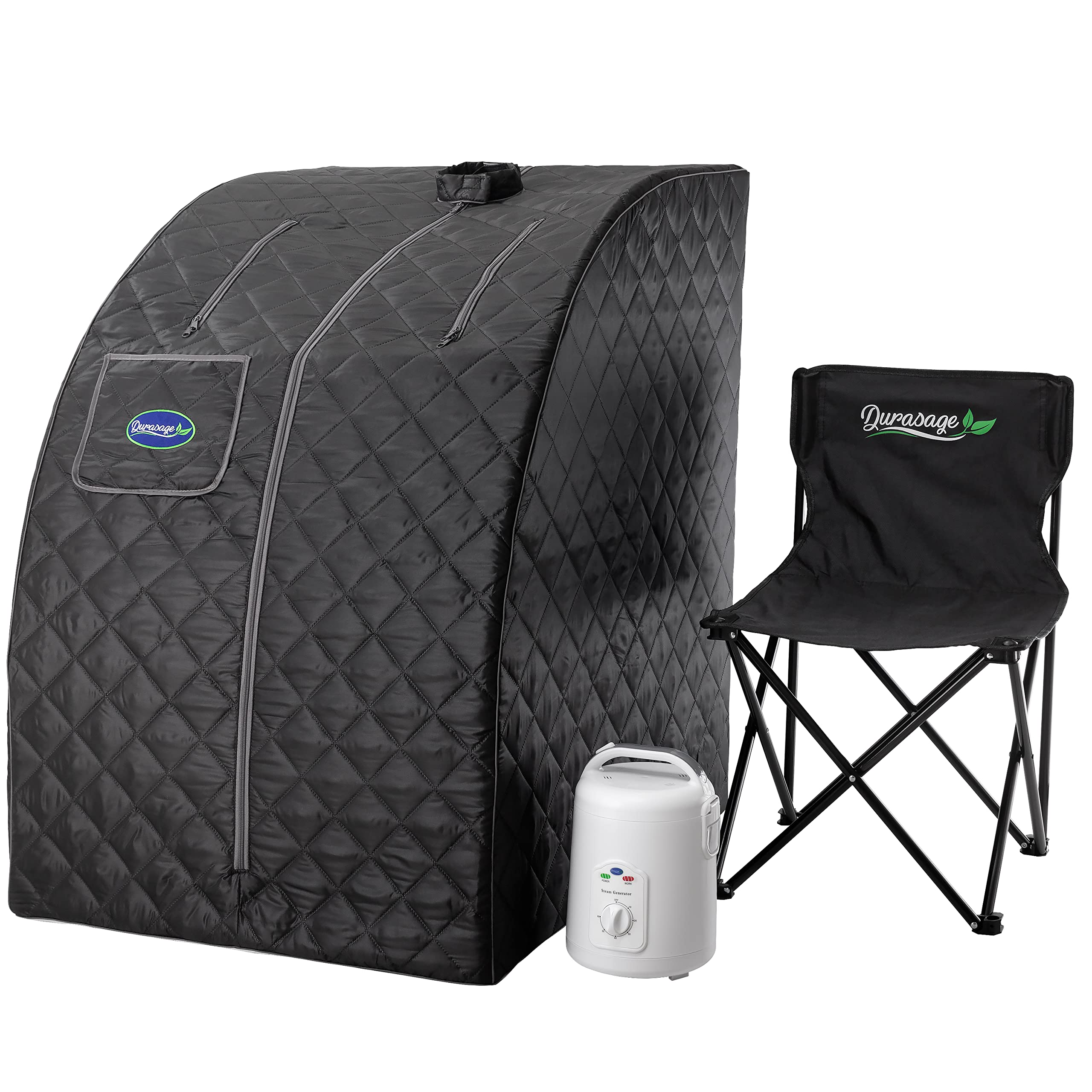 Durasage portable personal steam sauna setup enables easy at-home relaxation.