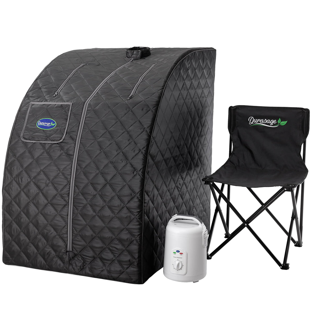 Durasage portable personal steam sauna setup enables easy at-home relaxation.