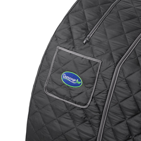Durasage steam tent compact assembly shown for quick space-saving home spa.