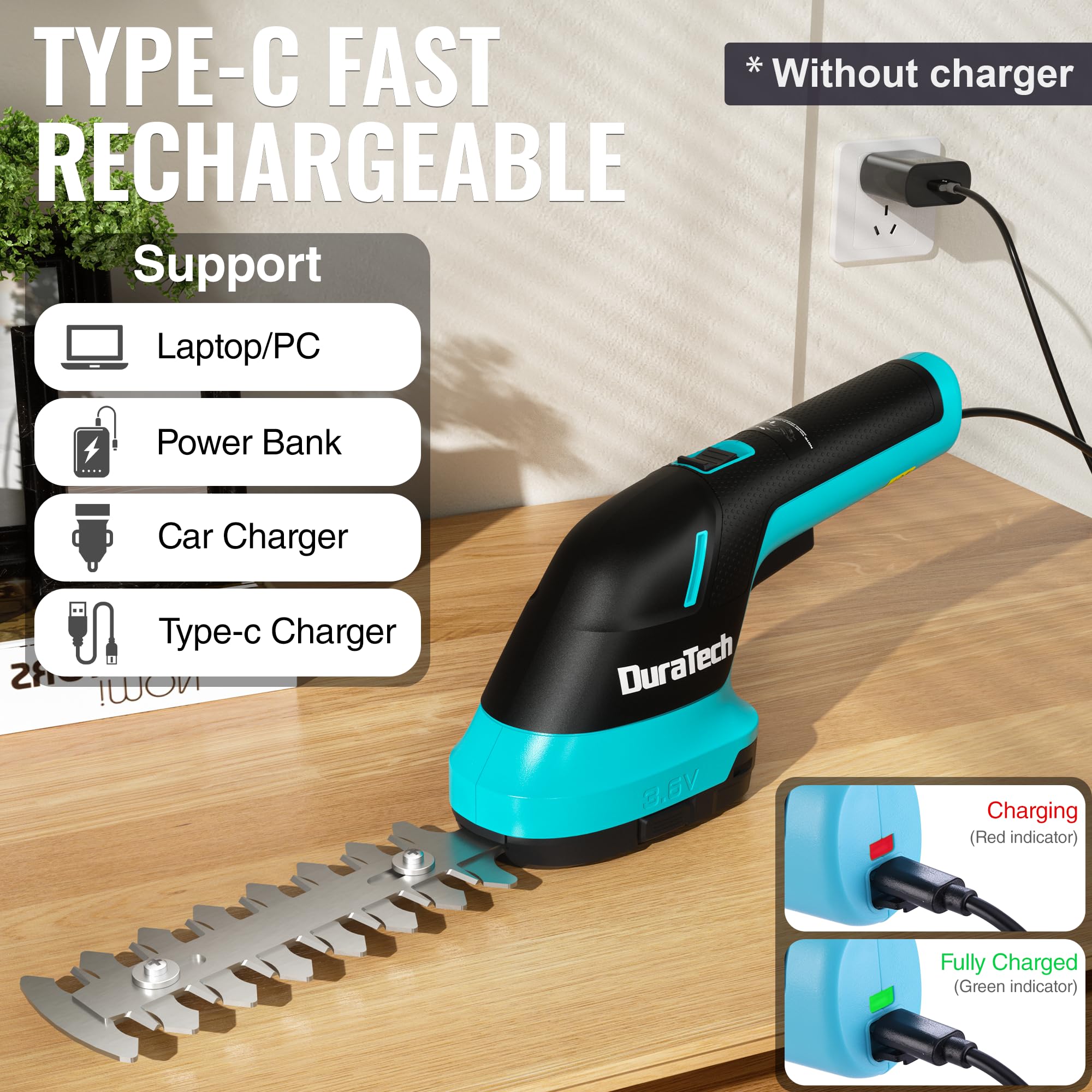 DURATECH lightweight 1.66 lb handle for one-handed use