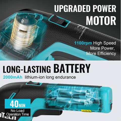 DURATECH quick-change blade system shown for tool-free switching