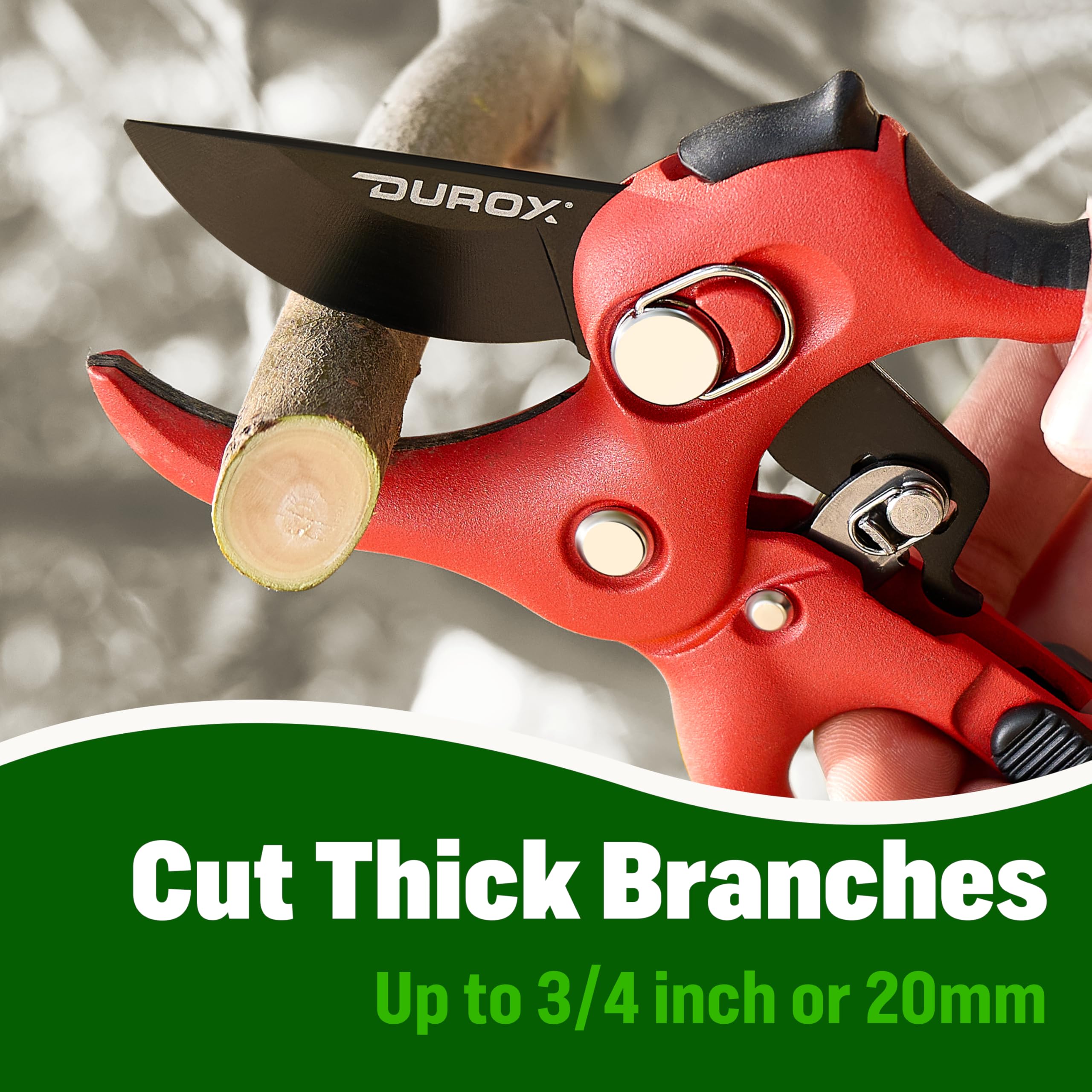 DuroX SK5 high-carbon steel blade delivers clean, precise cuts.