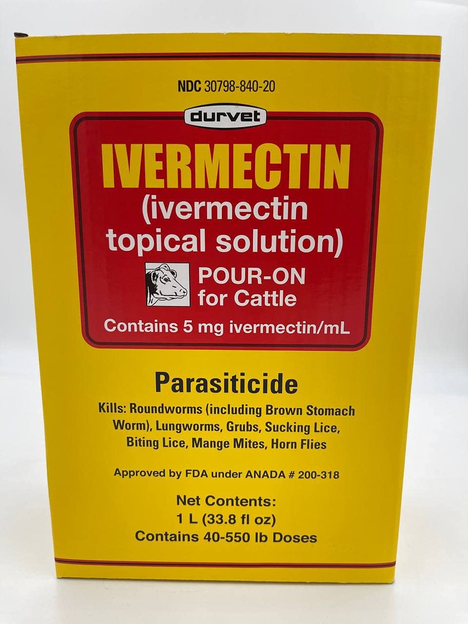 Durvet Ivermectin Pour On back view of treated cattle