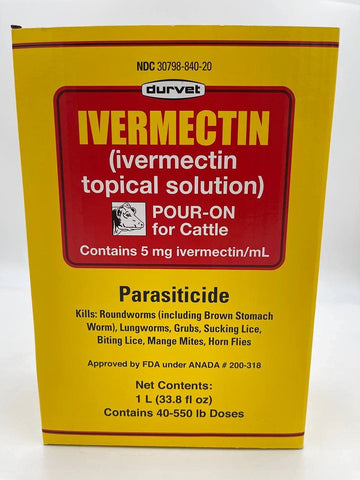 Durvet Ivermectin Pour On back view of treated cattle