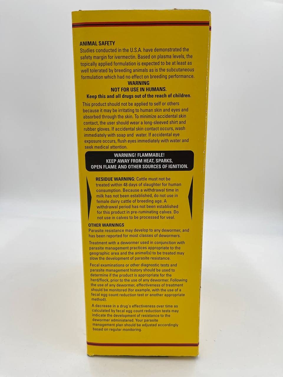 Durvet Ivermectin Pour On packaging ready for stock shelves