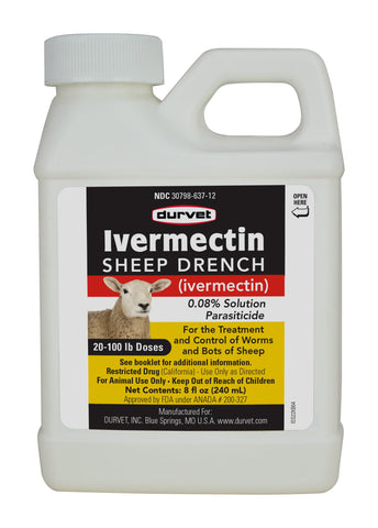 Durvet Ivermectin Sheep Drench bottle for simple on-farm dosing and parasite control.