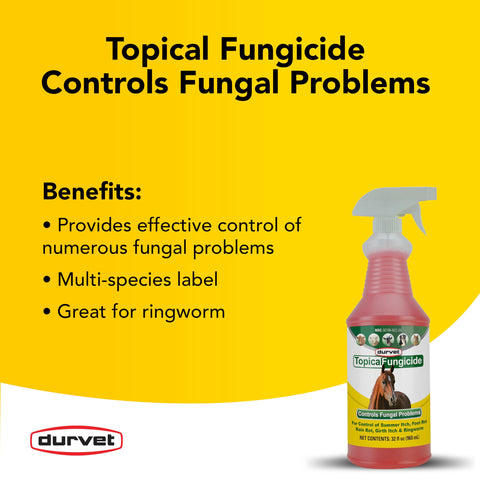Durvet topical fungicide sprayer showing adjustable nozzle for controlled distribution.