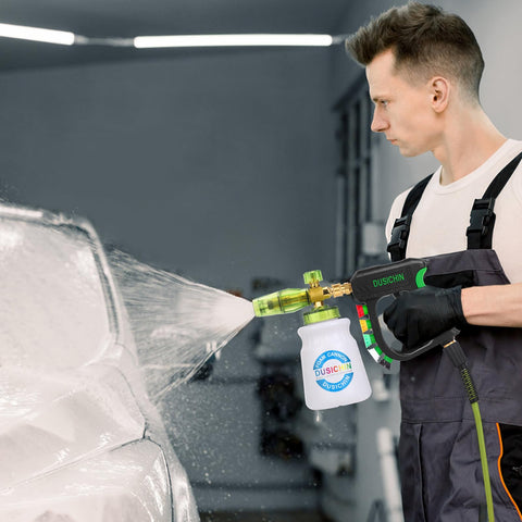 Dusichin car wash setup ready to tackle wheels and bodywork.