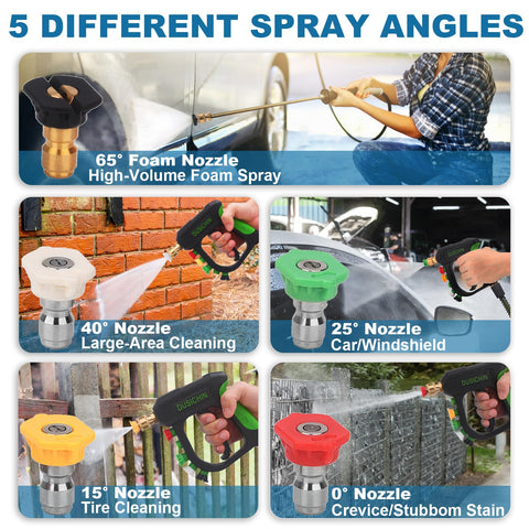 DUSICHIN DUS-007 five-nozzle set enabling versatile spray angles.
