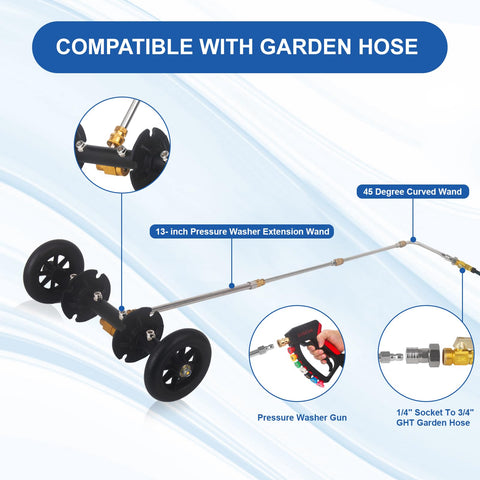 DUSICHIN flexible curved wand 10-5inch reaches tight spaces.