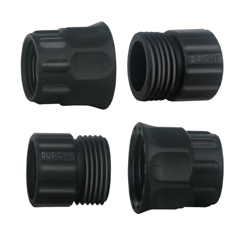 DUSICHIN garden hose connector with 3/4 GHT and M22 threads for secure fit.