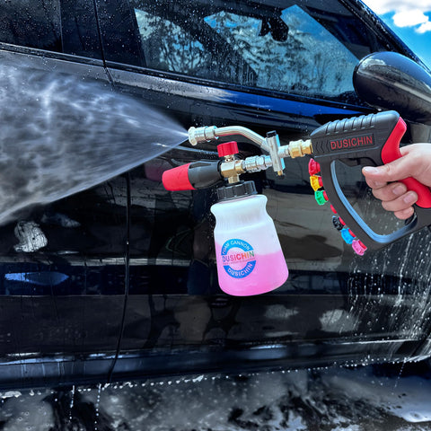 DUSICHIN foam cannon with 1 liter capacity for extended foaming sessions