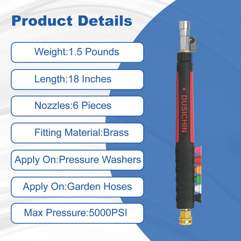 DUSICHIN straight gun design enables easy maneuvering and reduced hose kinks