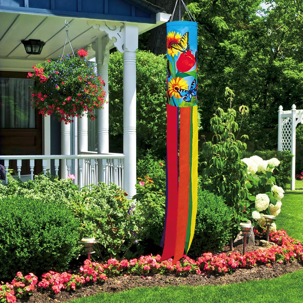 Dusnodu windsock yard garden deck display adds cheerful color.