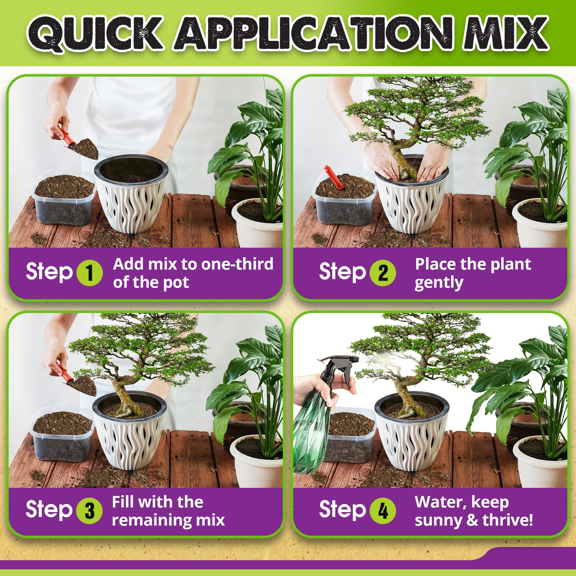 Duspro ready-to-use bonsai soil mix eliminates on-site blending steps.