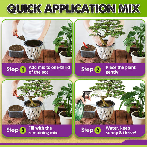 Duspro ready-to-use bonsai soil mix eliminates on-site blending steps.
