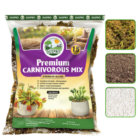 Duspro carnivorous soil mix 1.5qt package ready for two pots.