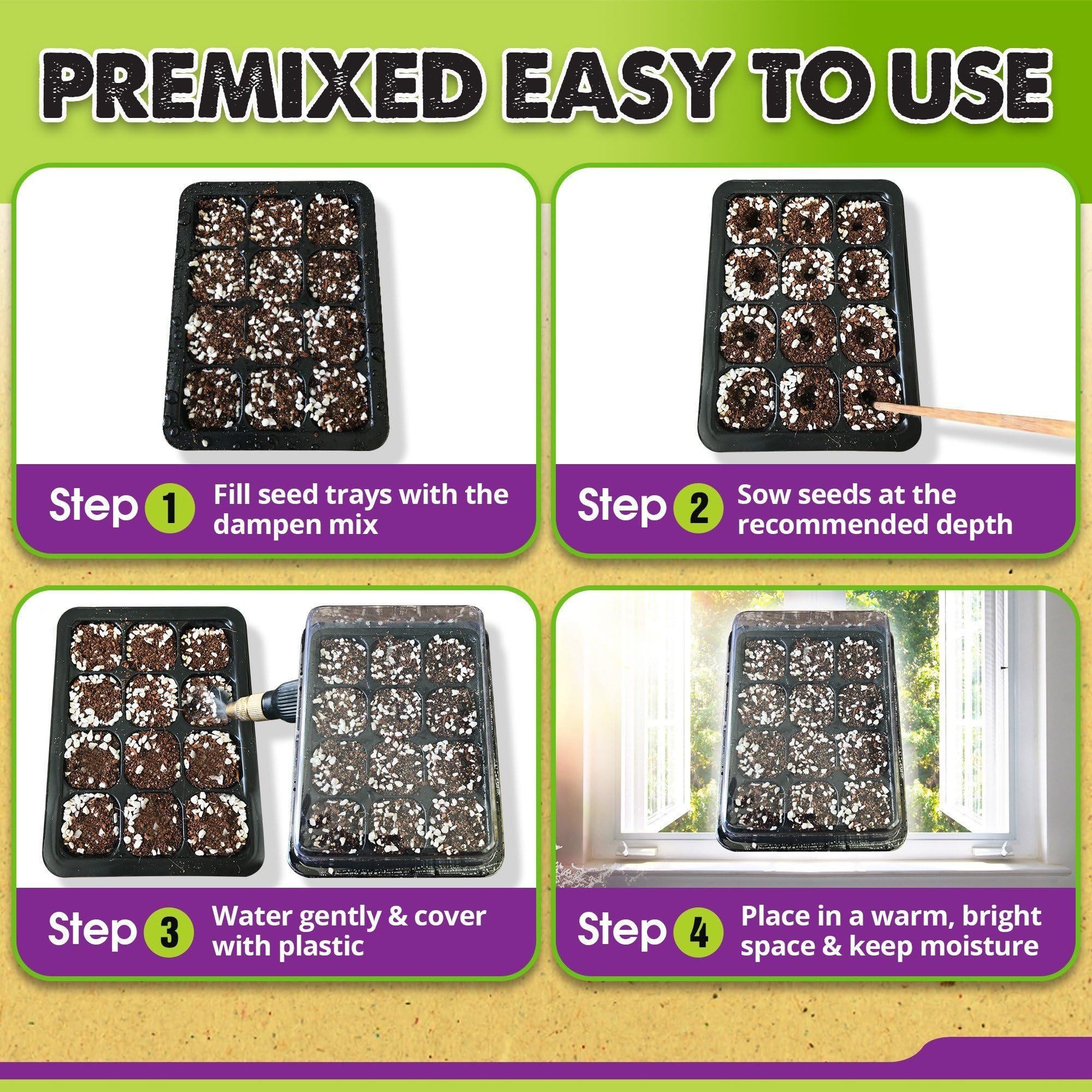 Duspro coco coir blend balances moisture control with drainage for seedlings.
