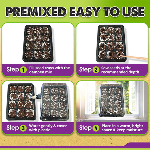 Duspro coco coir blend balances moisture control with drainage for seedlings.