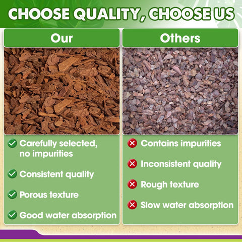 Duspro multi-plant bark use image highlights broad compatibility for Phalaenopsis and epiphytes.
