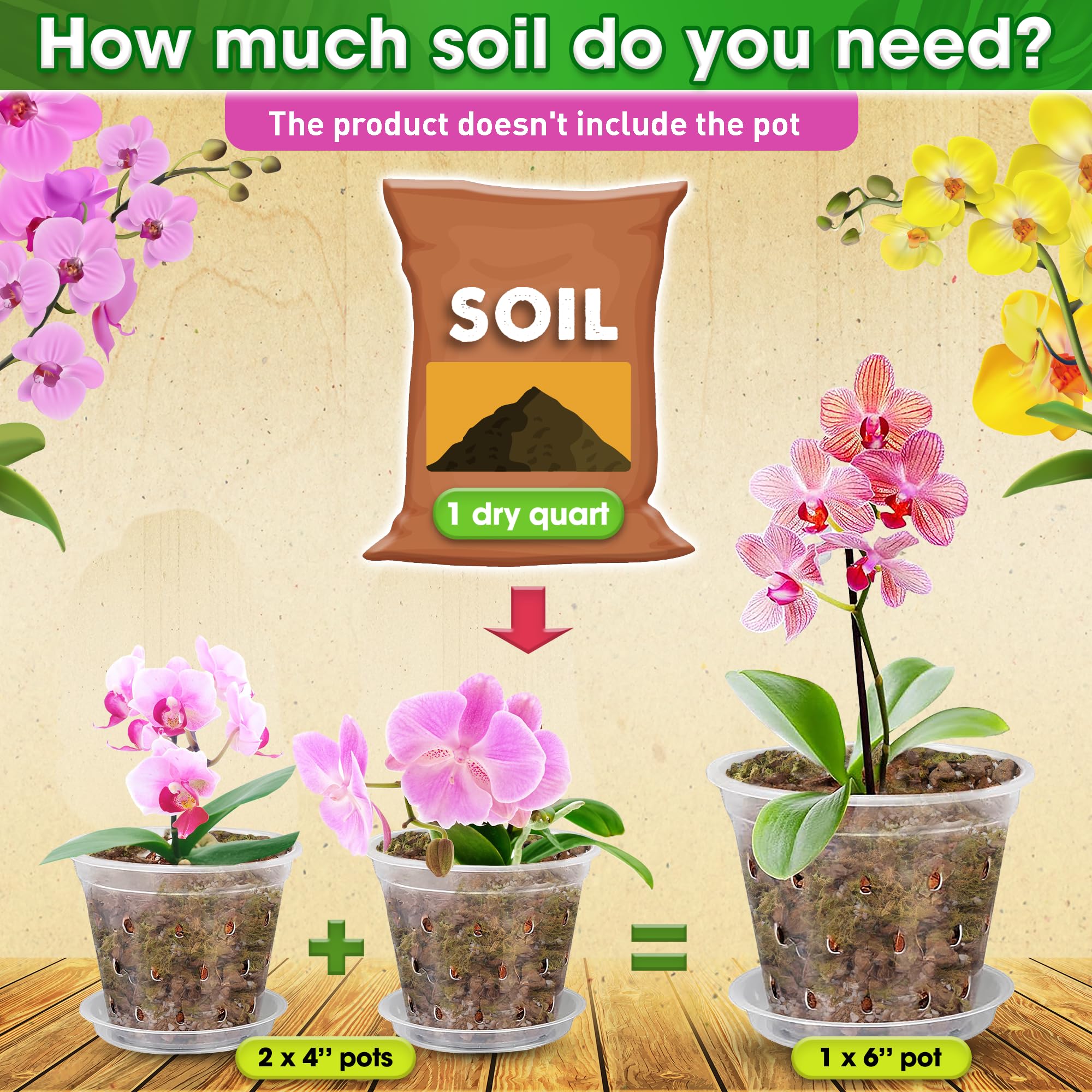 Duspro orchid mix packaging demonstrates ready‑to‑use formula for repotting