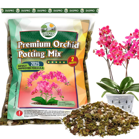 Duspro orchid mix with forest moss for balanced moisture and healthy root growth