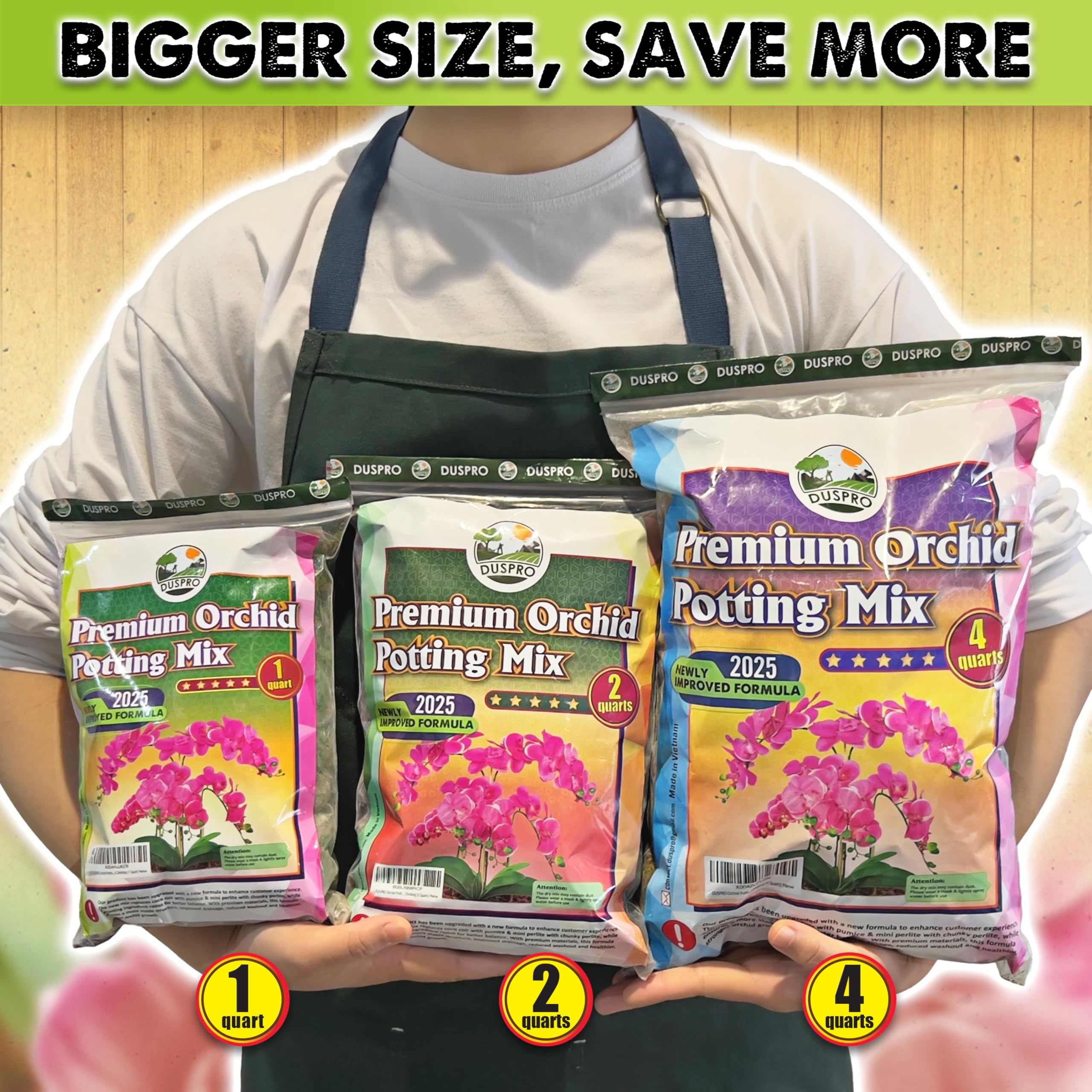 Duspro orchid mix ready to use in a 2QT kit for quick repots