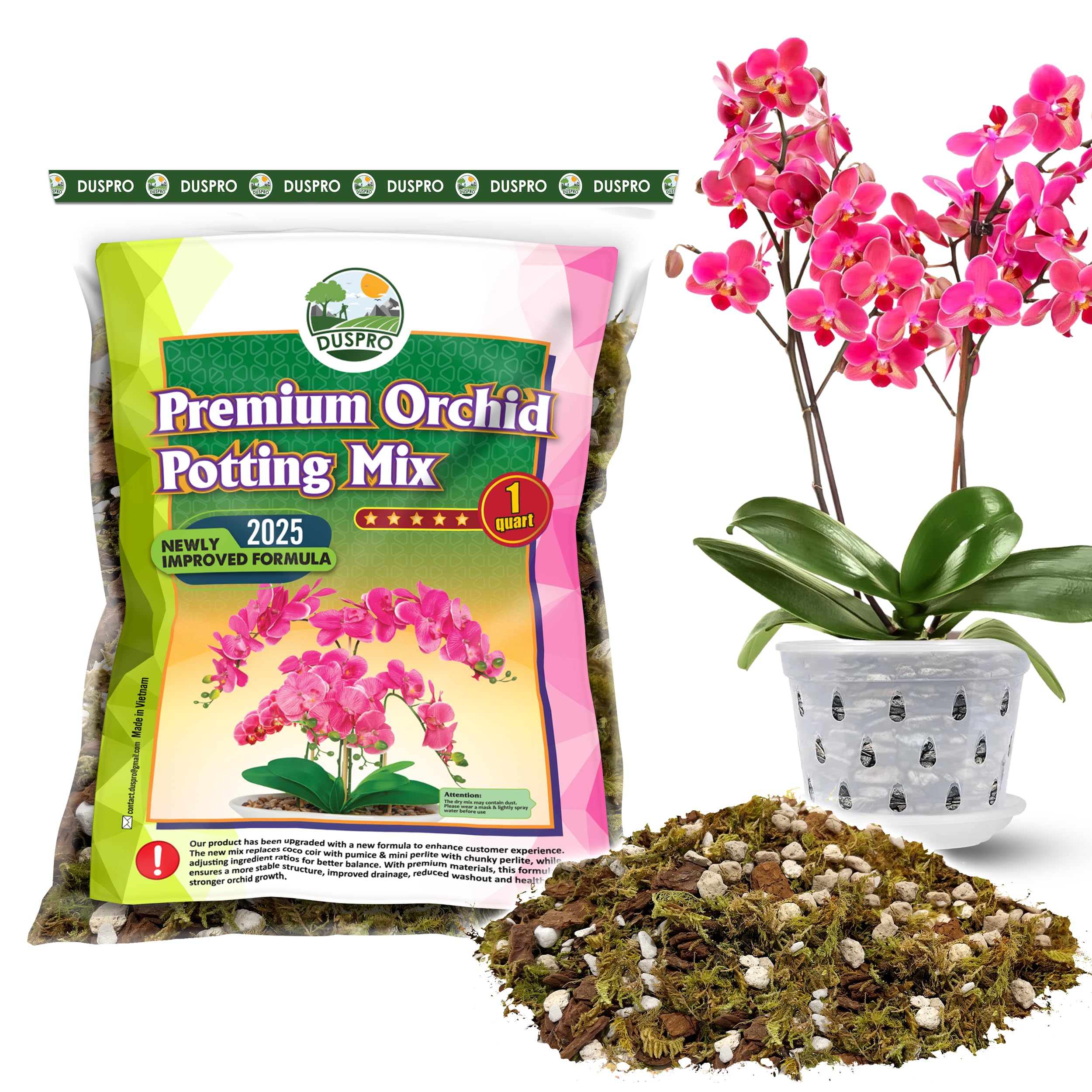 Duspro orchid potting mix forest moss for steady moisture balance and strong roots