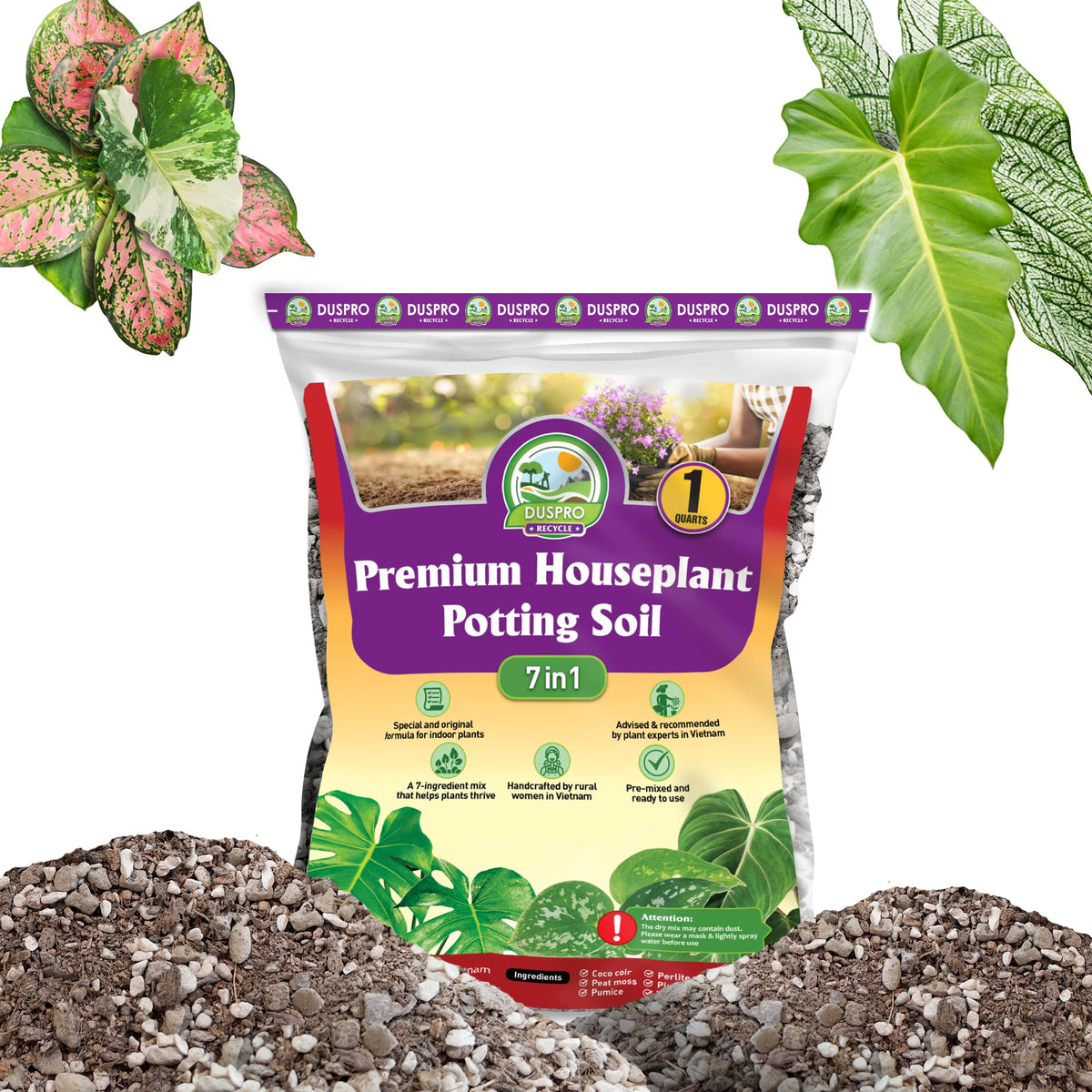 Duspro Recycle 1qrt potting mix bag ready-to-use for indoor plants