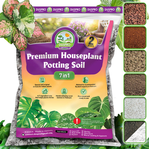 Duspro Recycle 2QRT bag ready-to-use indoor soil for vibrant houseplants.