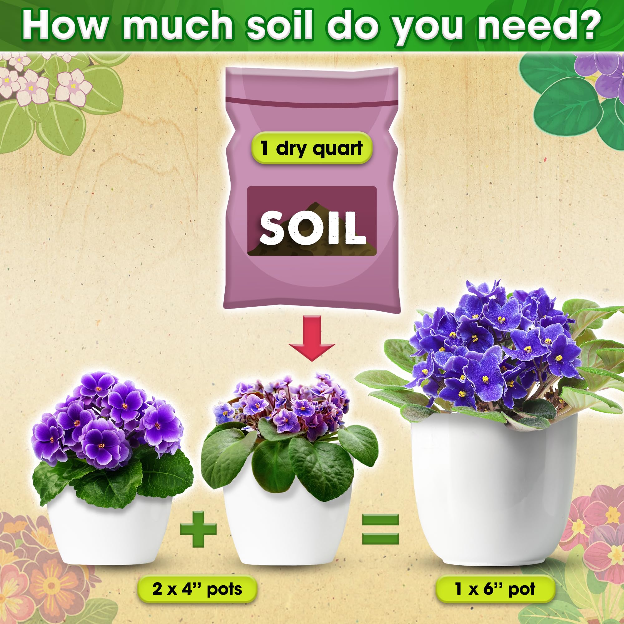 Pine bark in Duspro African violet soil enhances aeration and structure.