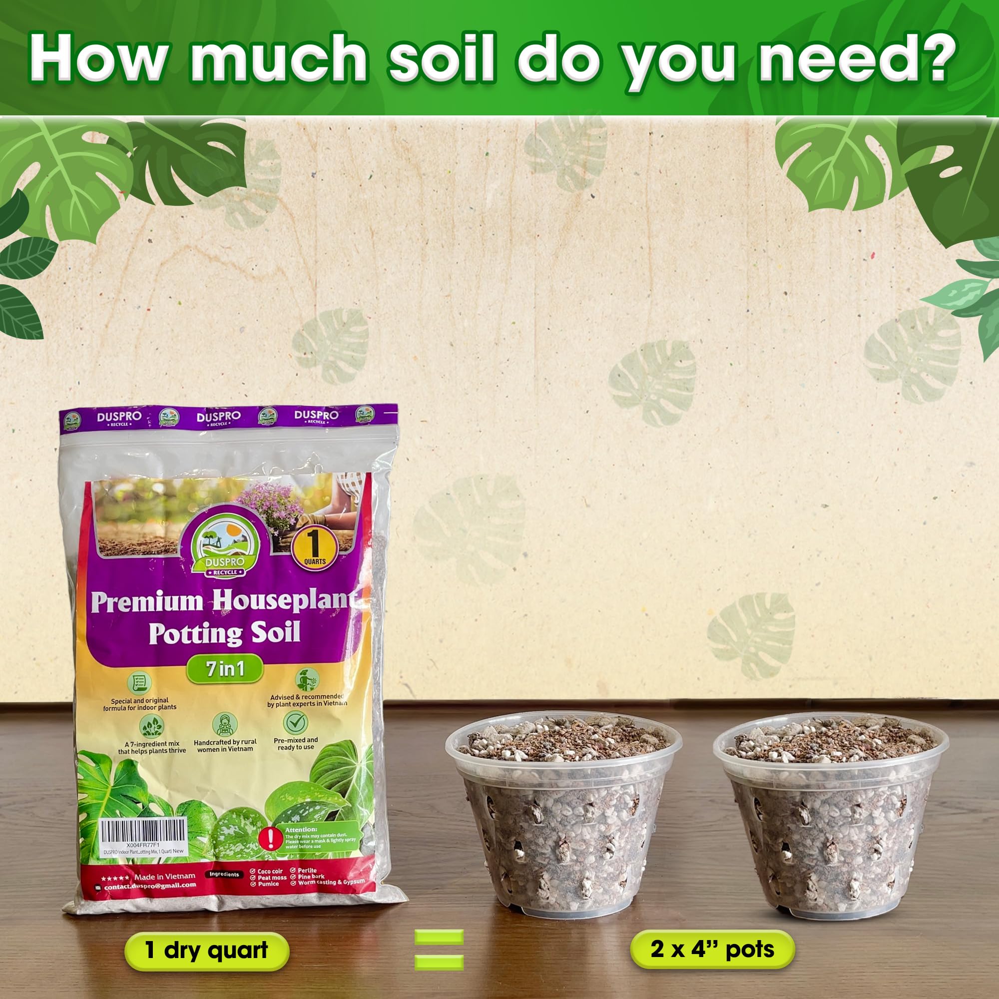 Duspro Recycle repotting scene with new soil