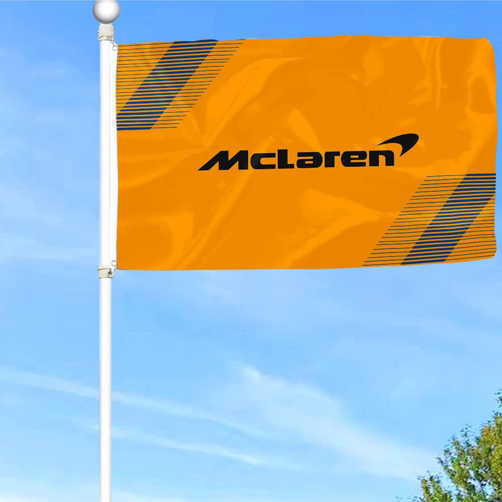 Dutern McLaren flag banner with brass grommets enhances durability and easy hanging.