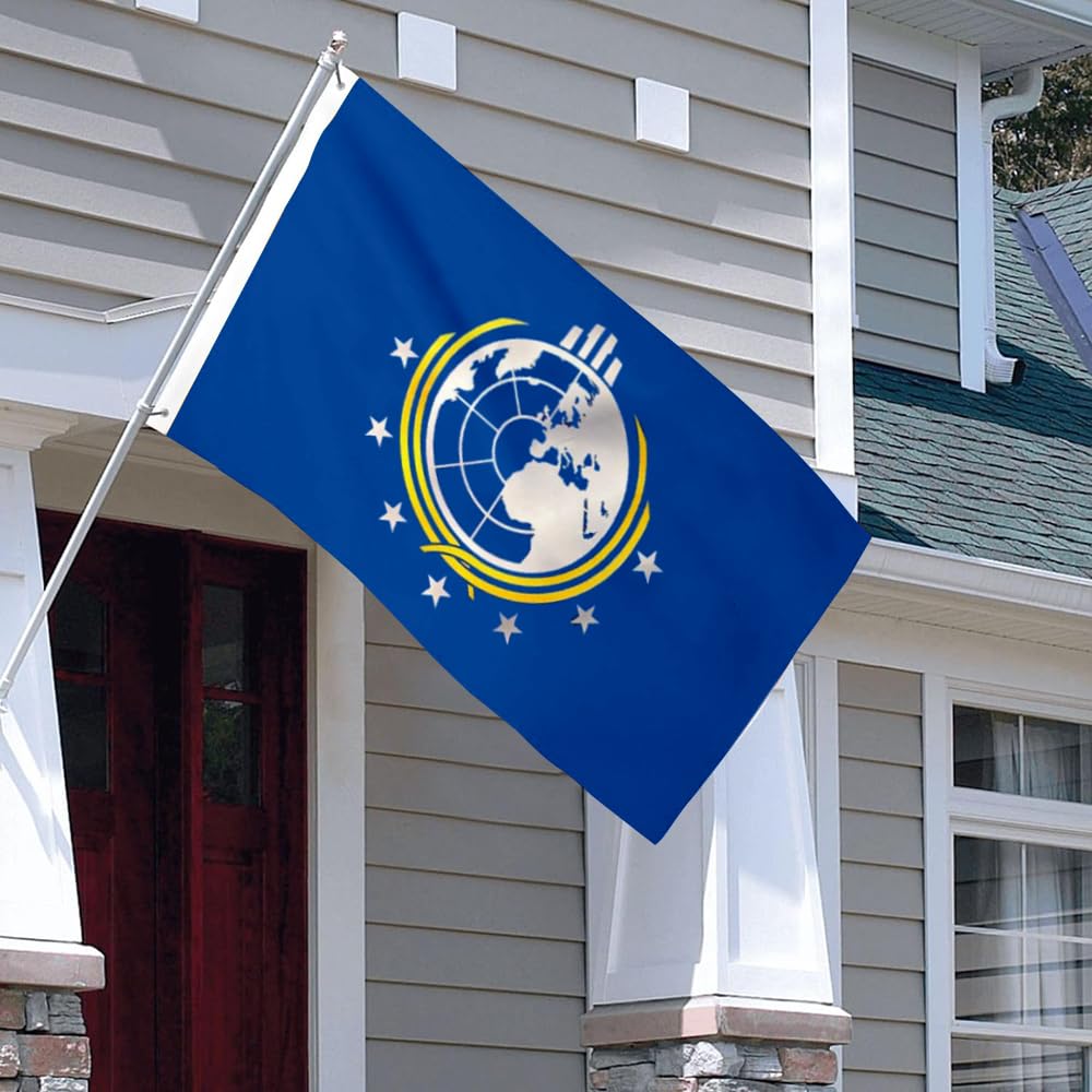 Dutern Super Earth Flag two-sided print for clear rear visibility