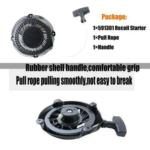 DVBB package content: recoil starter, pull rope, and handle for replacement