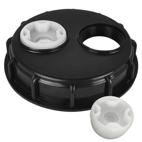 DVECUE IBC tote lid dual-port 2in for secure, leak-resistant storage.