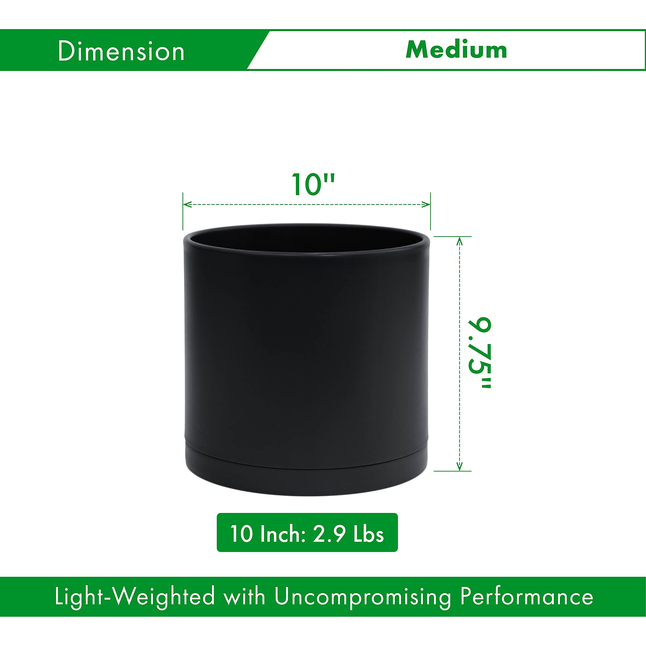 D'vine Dev seamless saucer prevents water mess while keeping soil contained.