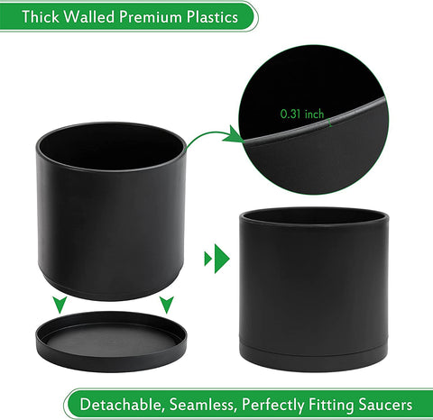 D'vine Dev 10-inch planter features thick walls for durability and longevity.