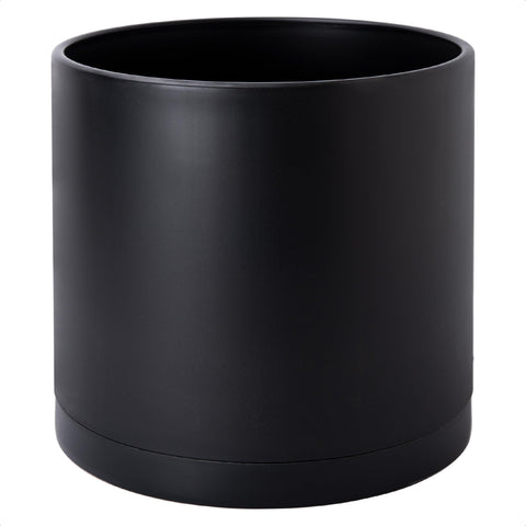 D'vine Dev 14-inch black planter showing drainage hole for controlled watering