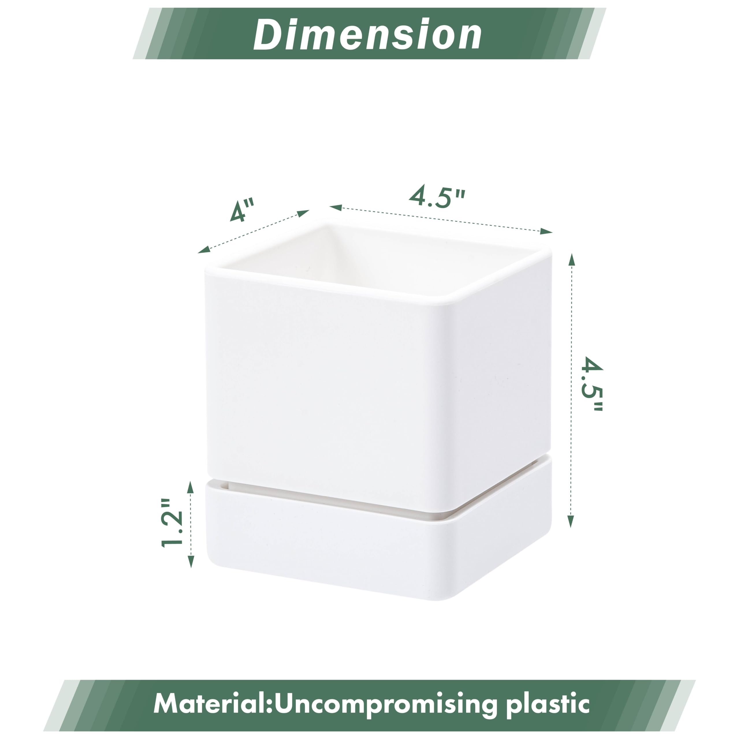 D'vine Dev white planter side view highlighting minimalist design for modern interiors.